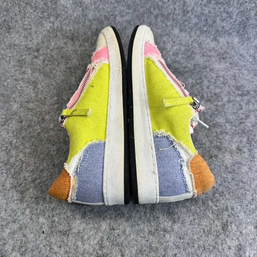 Dolce Vita Miya Womens Size 8 Sneakers Multicolor Canvas Side Zip Lace Up Shoes